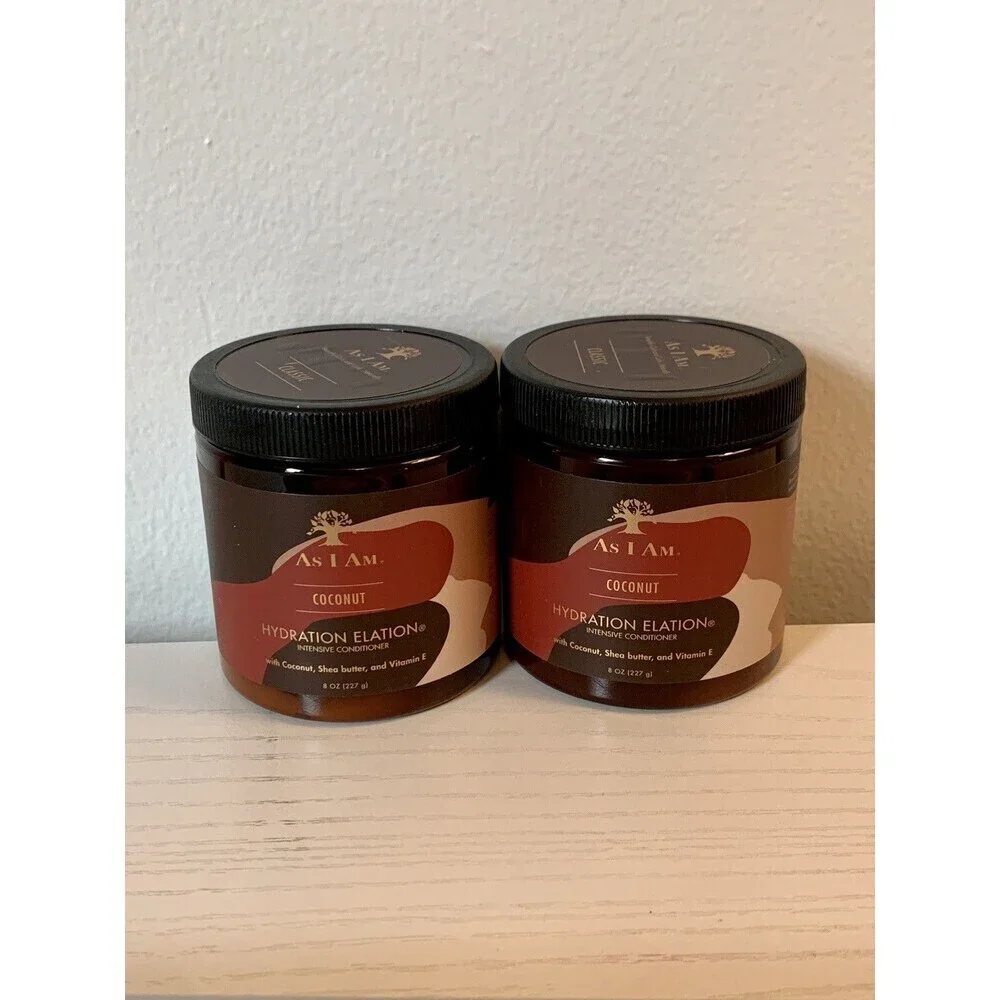(2) As I Am Hydration Elation Intensive Conditioner 8oz SET 2 Coconut Shea Butte